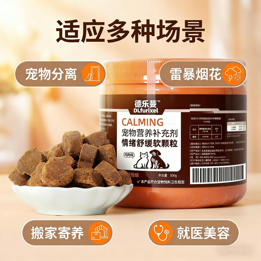 宠物情绪舒缓软颗粒 缓解焦虑 安抚情绪 犬猫通用