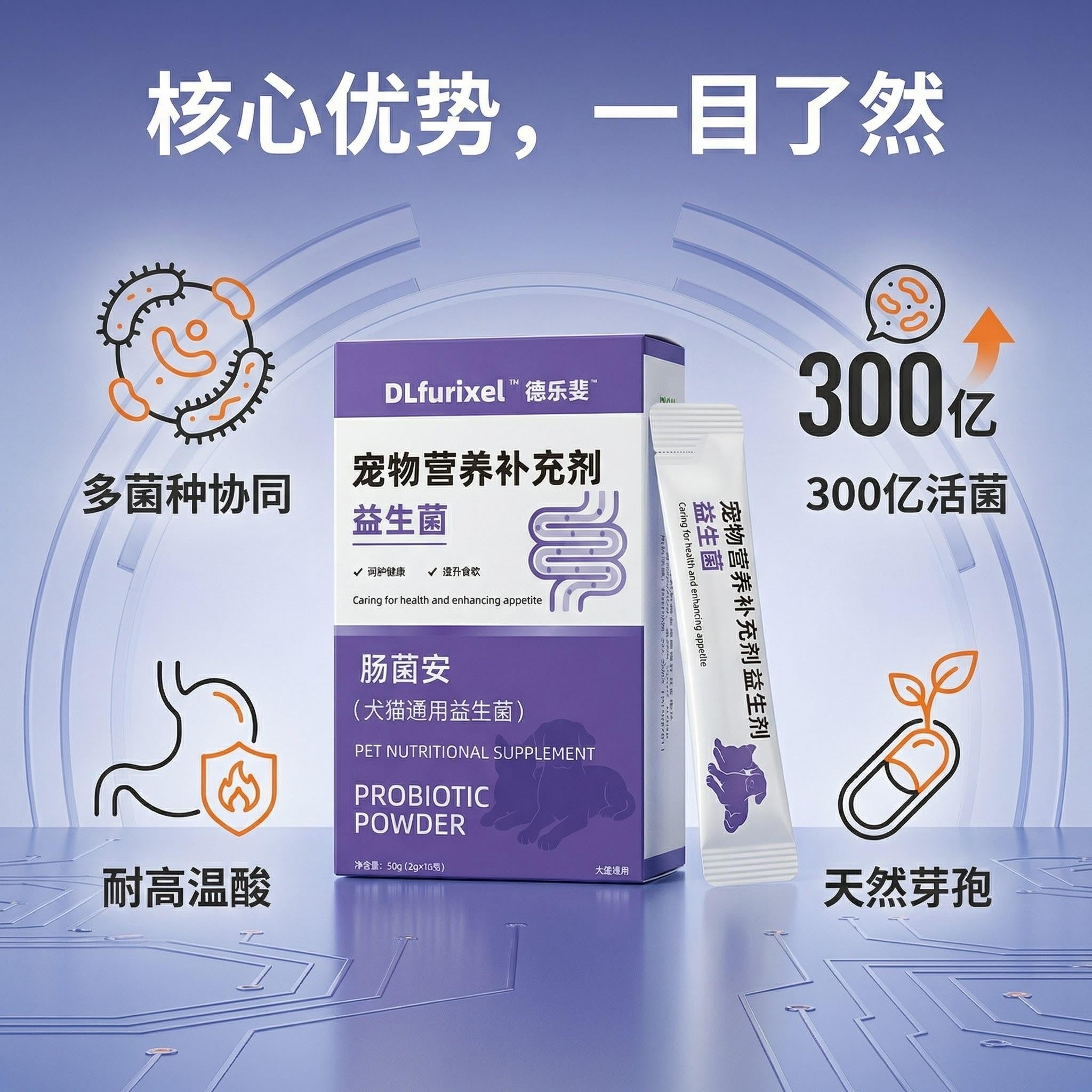 肠菌安 犬猫通用益生菌粉剂 调理肠胃 改善软便呕吐