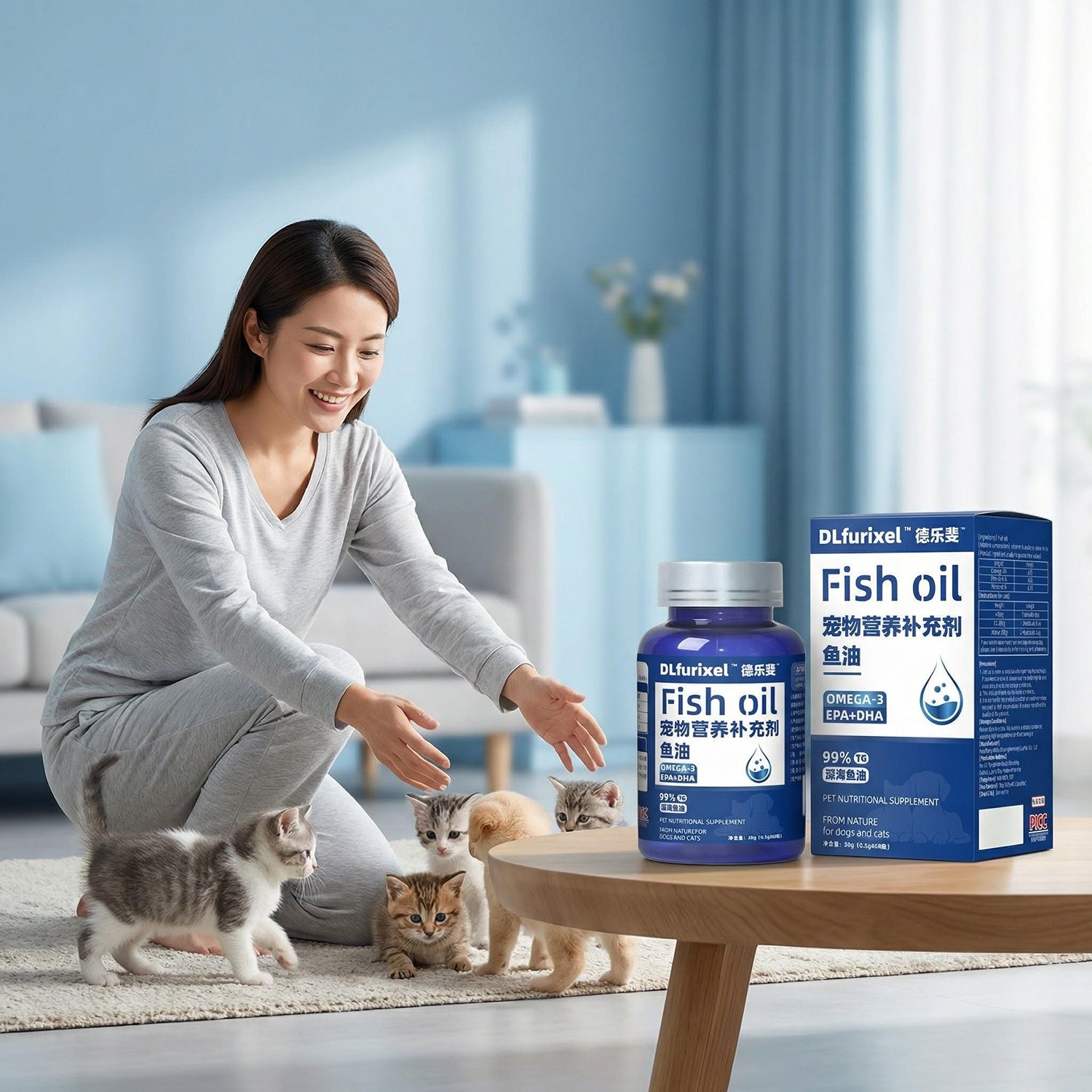 深海鱼油营养补充剂 美毛护肤 改善毛发干枯