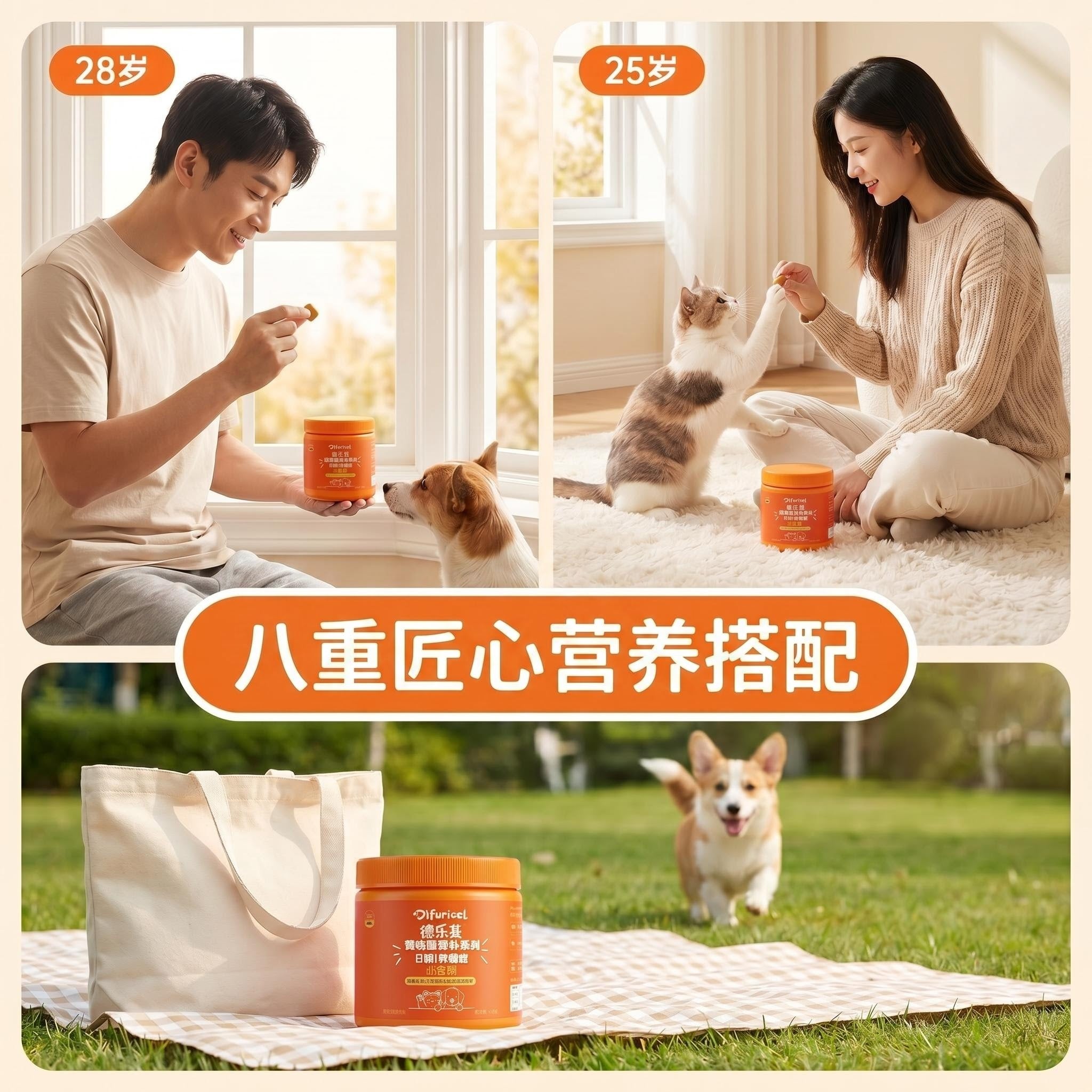宠物 8 合 1 营养软颗粒 全面补充 犬猫通用 一瓶搞定