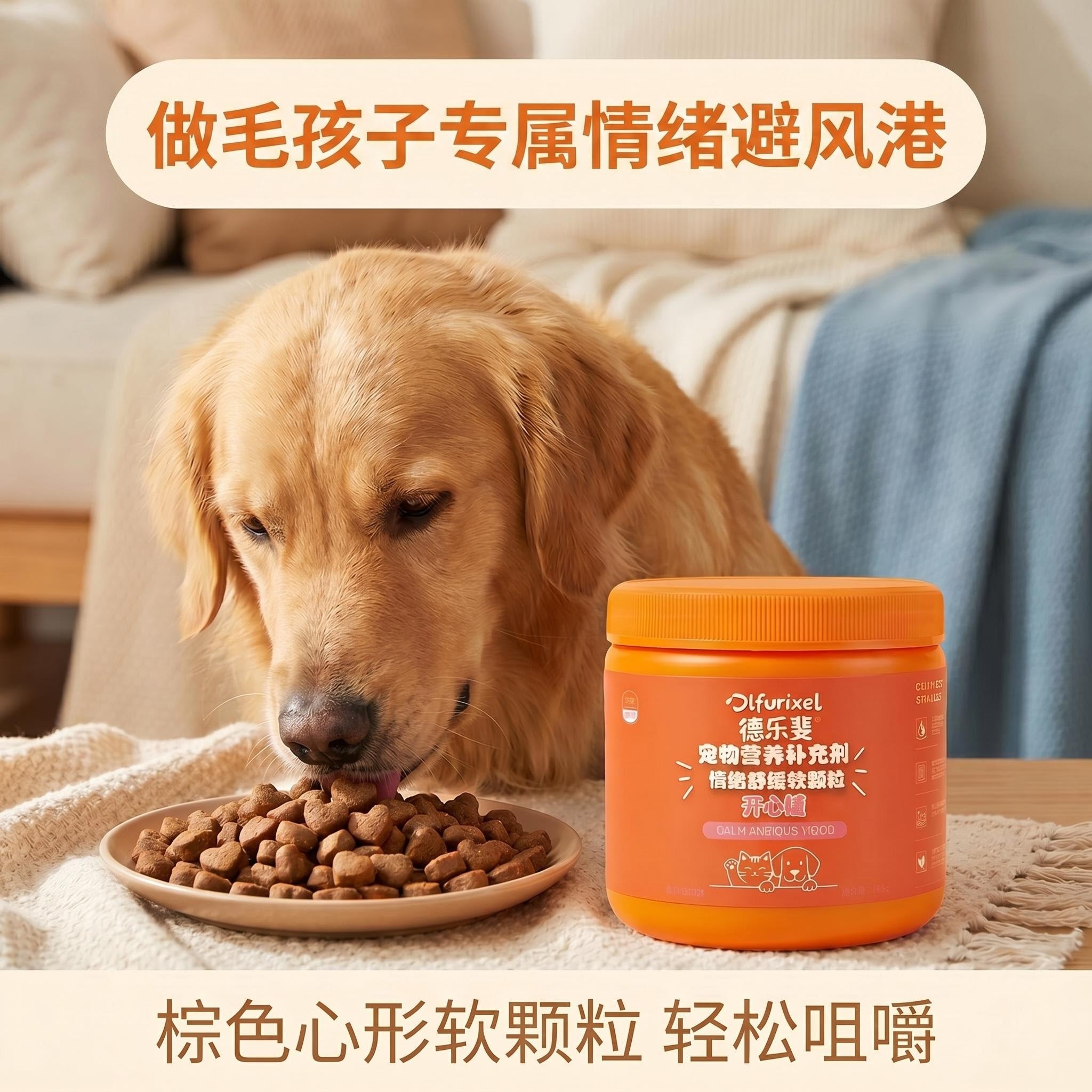 宠物情绪舒缓软颗粒 缓解焦虑 安抚情绪 犬猫通用