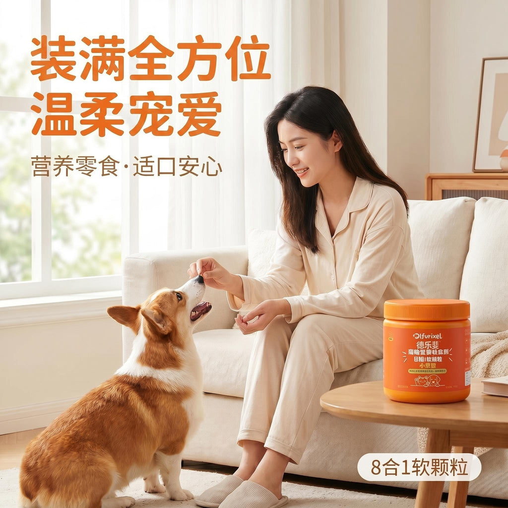 宠物 8 合 1 营养软颗粒 全面补充 犬猫通用 一瓶搞定