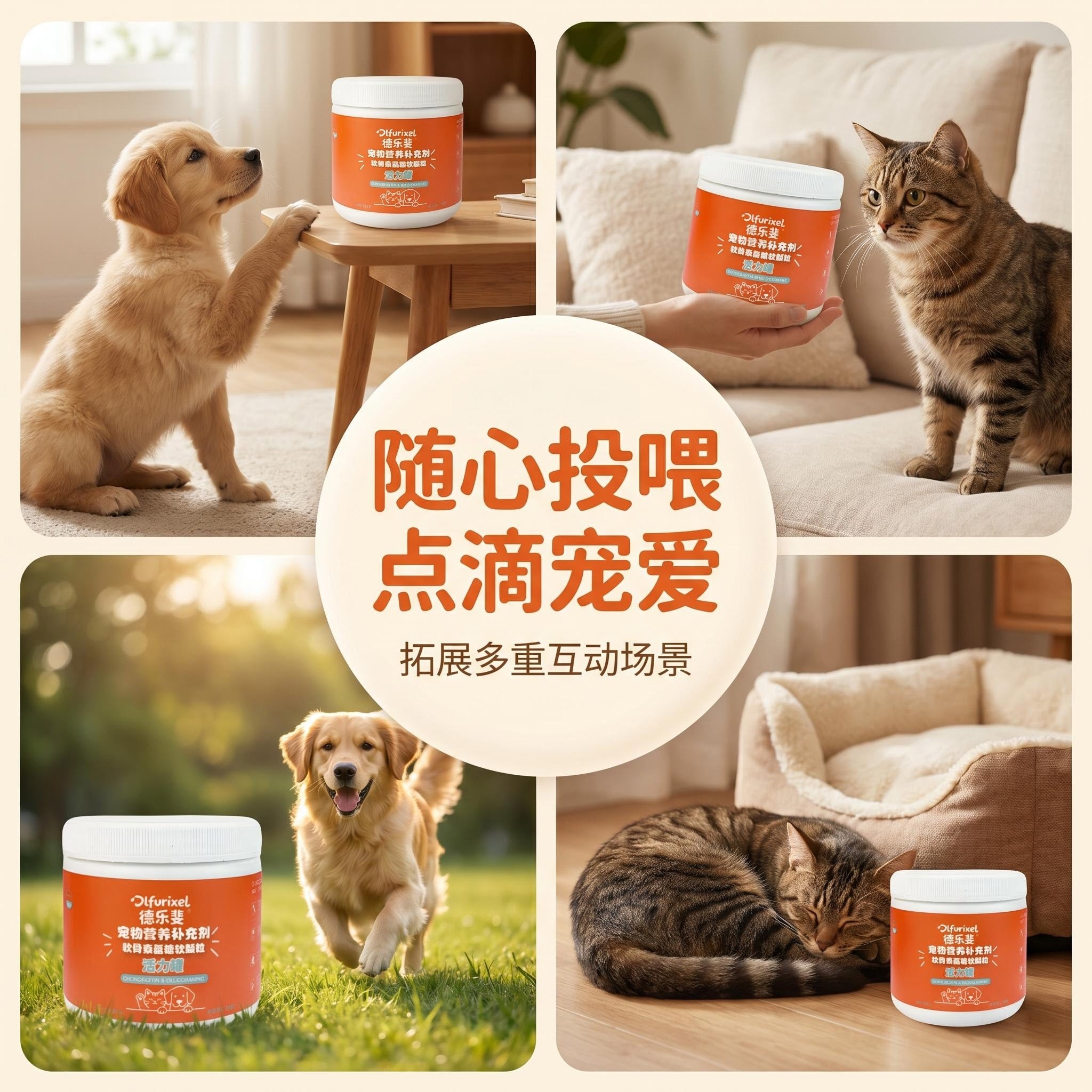 软骨素葡萄糖胺软颗粒 犬猫通用 呵护关节 强健骨骼
