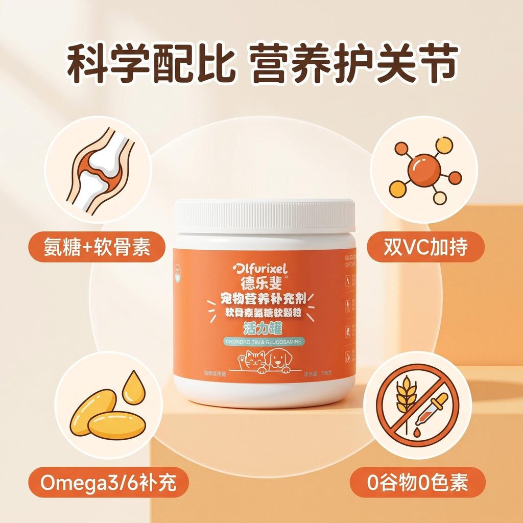 软骨素葡萄糖胺软颗粒 犬猫通用 呵护关节 强健骨骼